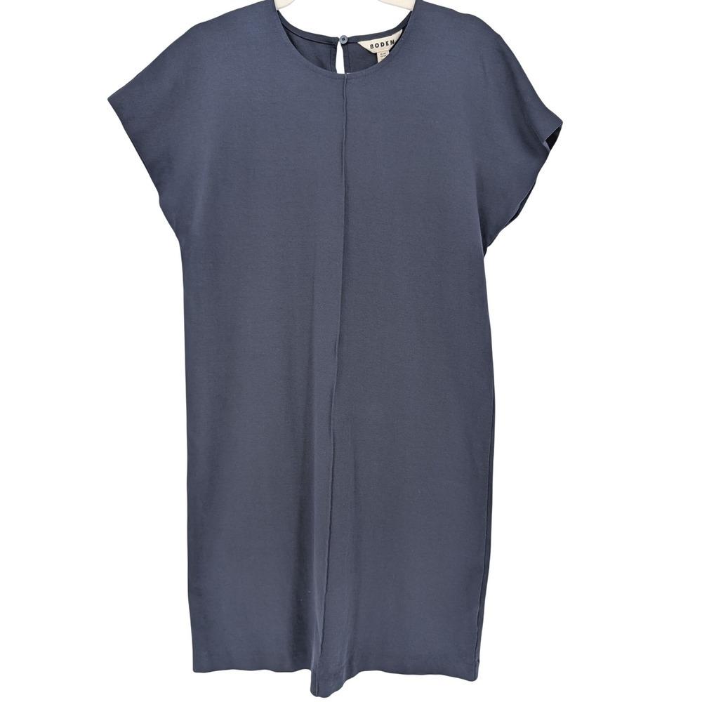 Boden Shift Dress 10R Navy Blue Cap Sleeve‎ Lagenlook Preppy Minimalist Capsule